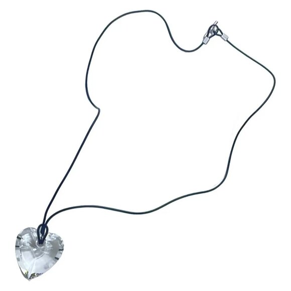 Auth SWAROVSKI - Clear Black Silver Swarovski Crystal Chemical Fiber Hardware - Picture 1 of 4